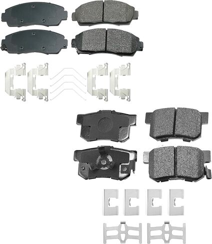 Akebono ProACT Front and Rear Ultra Premium Ceramic Brake Pad Set Kit with Stainless Hardware Acoustic Sensors For Acura RDX Honda CR-V Accord Crosstour in Saudi Arabia