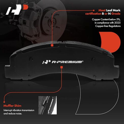 A-Premium Front Ceramic Brake Pads Set Compatible with Ford and Lincoln Models - For F-150 2010-2020, Expedition 2010-2021, Navigator 2010-2021, with Hardware, 4-Pack in Saudi Arabia