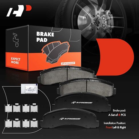 A-Premium Front Ceramic Brake Pads Set Compatible with Ford and Lincoln Models - For F-150 2010-2020, Expedition 2010-2021, Navigator 2010-2021, with Hardware, 4-Pack in Saudi Arabia