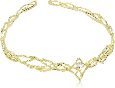 WHAVEL Fairy Crown Elf Circlet Headpiece Renaissance Crystal Headwear Medieval Accessories for Women Men Halloween Cosplay in Kuwait