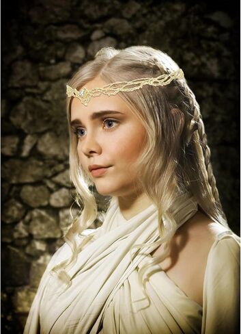 WHAVEL Fairy Crown Elf Circlet Headpiece Renaissance Crystal Headwear Medieval Accessories for Women Men Halloween Cosplay in Kuwait