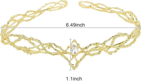 WHAVEL Fairy Crown Elf Circlet Headpiece Renaissance Crystal Headwear Medieval Accessories for Women Men Halloween Cosplay in Kuwait