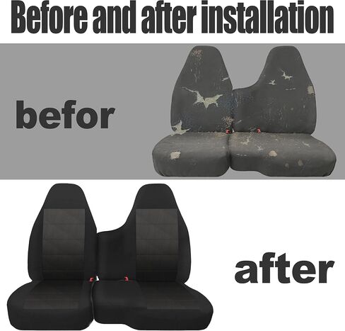 Custom Fit Knitted Fabric Front Split Bench Seat Cover for Chevy Colorado/GMC Canyon Pickup 2004-2012, No Armrest, Airmesh Breathable Design with Soft Foam Lining - Black in Saudi Arabia