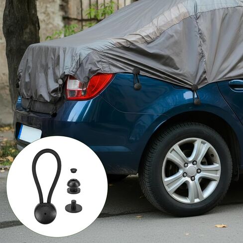 10pcs Black Bungee Shock Cord Clip with Knobs, Pull Tie Down Tarp Canvas Knobs, Heavy Duty Elastic Cord Fastener Clips for Camping Tents Cargo Pool Tarps Canopy Boat Marine Truck RV Trailer Accessory in Kuwait