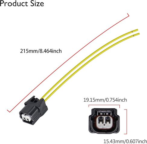 HiSport Coolant Temperature Sensor Connector Repair Harness Compatible with Honda Accord Civic Acura 2006-2024 Temperature Sensor Connector Pigtail Replace 04320-SAA-A00 37870-RWC-A01 in Kuwait