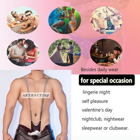 Men's Sexy One-piece Bulge Pouch Underwear Adjustable Suspender Shoulder Strap Jockstrap Sissy Thong Gay Lingerie For Men,Exotic G Strings Thongs Bachelor Party Outfits Black in Kuwait