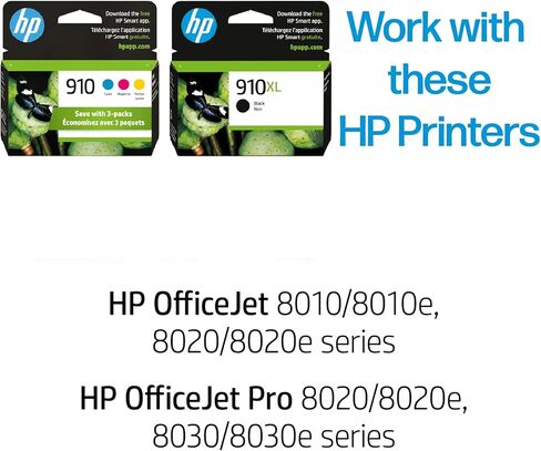 HP 910XL أصفر حبر عالية الغلة | يعمل مع HP OfficeJet 8010 ، 8020 Series ، HP OfficeJet Pro 8020 ، 8030 Series | مؤهل للحصول على الحبر الفوري | 3YL64AN in Saudi Arabia