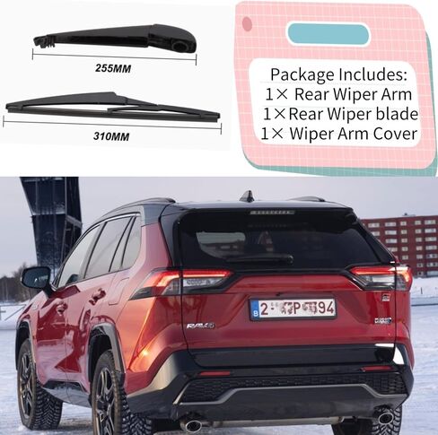 استبدال شفرة الممسحة الخلفية والذراع لسيارة Toyota RAV4 Prime RAV4 2019-2024 2023 2022 2021 2020 - OEM مناسب لموديلات Hybrid XLE LE Platinum Limited XSE Nightshade TRD SE - لجميع المواسم in Kuwait