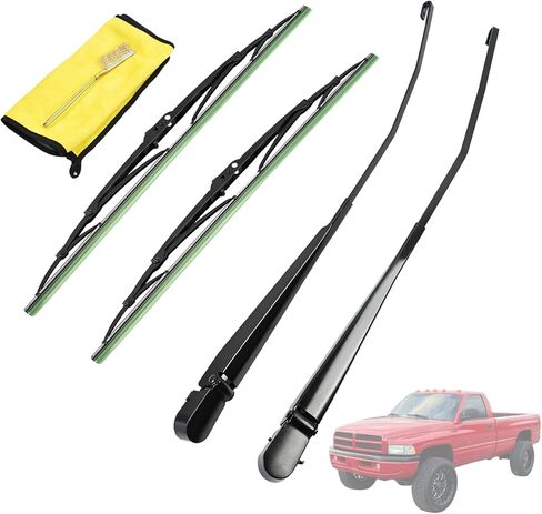 1 Pair Front Windshield Wiper Arm & 20" Blade Kit 55154582AC Compatible With Dodge Ram 1500 1997-2001 / Ram 2500 3500 1997-2002, Replace 55154582AB in Kuwait