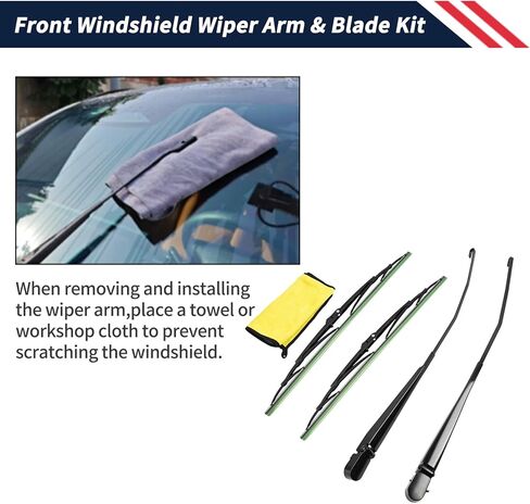 1 Pair Front Windshield Wiper Arm & 20" Blade Kit 55154582AC Compatible With Dodge Ram 1500 1997-2001 / Ram 2500 3500 1997-2002, Replace 55154582AB in Kuwait