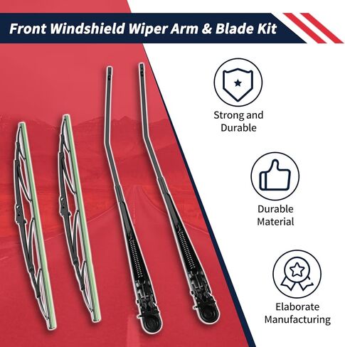 1 Pair Front Windshield Wiper Arm & 20" Blade Kit 55154582AC Compatible With Dodge Ram 1500 1997-2001 / Ram 2500 3500 1997-2002, Replace 55154582AB in Kuwait