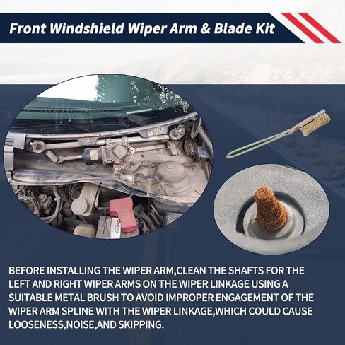 1 Pair Front Windshield Wiper Arm & 20" Blade Kit 55154582AC Compatible With Dodge Ram 1500 1997-2001 / Ram 2500 3500 1997-2002, Replace 55154582AB in Kuwait