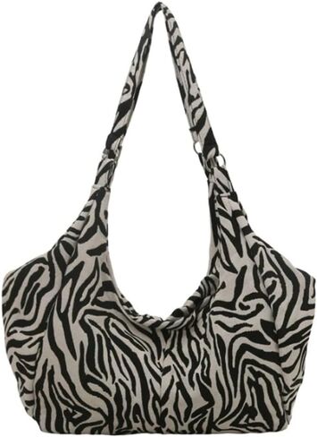 Slouchy Shoulder Bag for Women Trendy Zebra-print Tote Handbag Y2k Purse Top Handle Underarm Bags Large Capacity 2025 in Kuwait