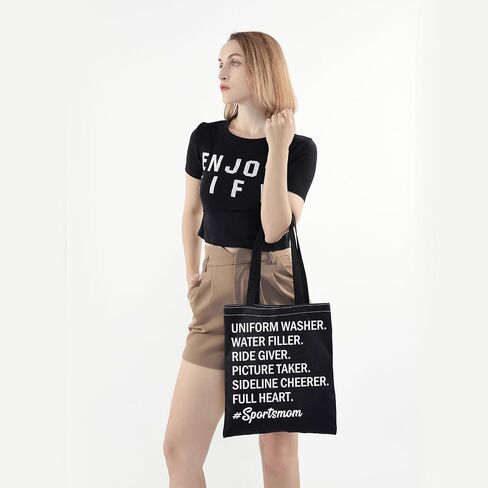JXGZSO Funny Sports Mom Tote Bag Baseball Mom Football Mom Gift Mom Life Game Day Gift in Saudi Arabia