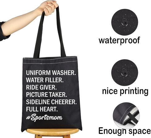 JXGZSO Funny Sports Mom Tote Bag Baseball Mom Football Mom Gift Mom Life Game Day Gift in Saudi Arabia