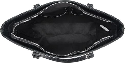 حقيبة يد نسائية - حقيبة يد من الجلد الصناعي ذات سعة كبيرة، تصميم أنيق باللونين الأبيض والأسود، إغلاق بسحاب، مثالية للعمل والاستخدام اليومي، تتضمن حقيبة يد قابلة للفصل in Kuwait