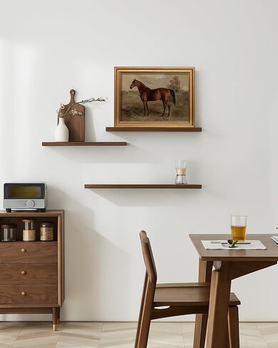 VIYYIEA لوحة فنية مطبوعة على القماش بإطار ذهبي، 30.48 سم × 40.64 سم، لوحة حصان عتيقة، كوخ مزرعة ريفي، ديكور جدار الفروسية للحمام وغرفة النوم، مكتبة رف الكتب، نغمات ترابية in Kuwait