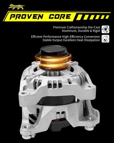 Oktiger Upgraded Alternator for Chevy Camaro lt 2016 2017 2018 2019 2020 2021 2022 2023 3.6L, ls 2017 2018, V6 12V 150A Clockwise 6-Groove Clutch Pulley, Replacement Alternator, OE 13591604 44015N in Kuwait