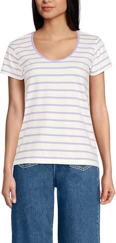 Lands' End Women's American-Grown Supima Cotton Short Sleeve Scoop Neck Tee in Saudi Arabia