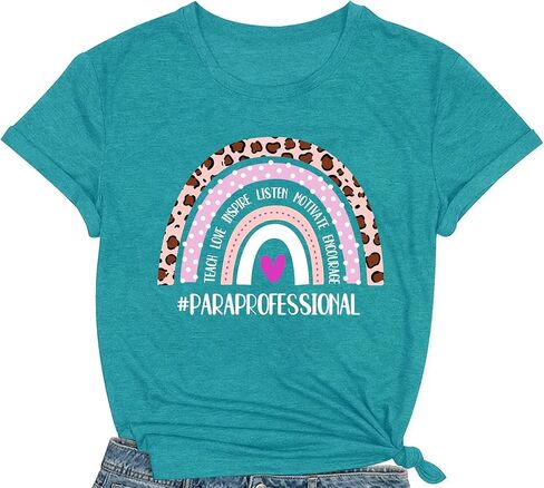 قمصان نسائية شبه احترافية Teach Love Inspire Tshirt Teacher Para Professional تي شيرت in Kuwait