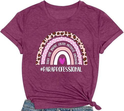 قمصان نسائية شبه احترافية Teach Love Inspire Tshirt Teacher Para Professional تي شيرت in Kuwait