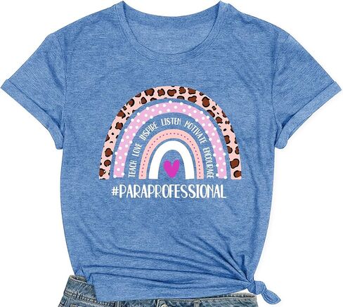 قمصان نسائية شبه احترافية Teach Love Inspire Tshirt Teacher Para Professional تي شيرت in Kuwait