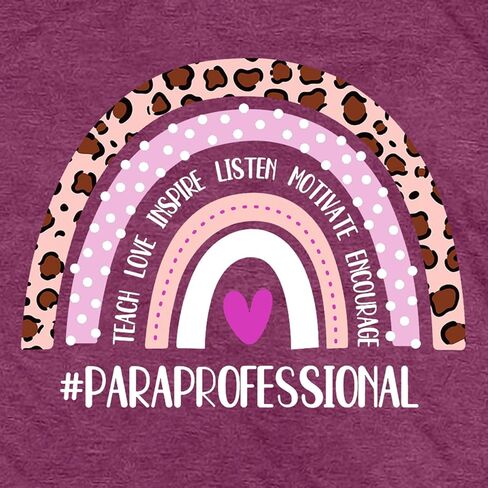 قمصان نسائية شبه احترافية Teach Love Inspire Tshirt Teacher Para Professional تي شيرت in Kuwait