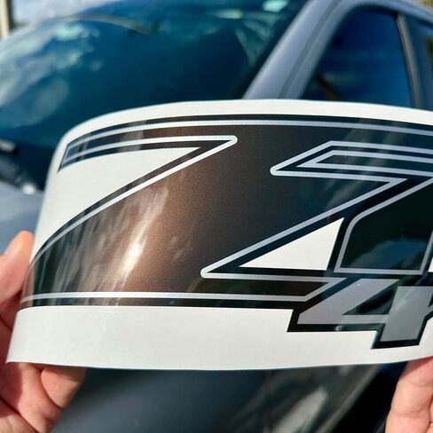 GOLD HOOK Z71 4x4 Decals for Chevy Silverado GMC Sierra - F (2007-2013) Bed Side 1500 2500 HD, Set of 2, Premium Series (Black Metallic Finish) in Kuwait