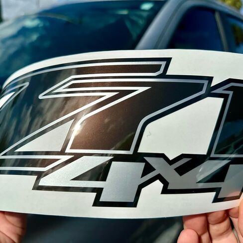 GOLD HOOK Z71 4x4 Decals for Chevy Silverado GMC Sierra - F (2007-2013) Bed Side 1500 2500 HD, Set of 2, Premium Series (Black Metallic Finish) in Kuwait