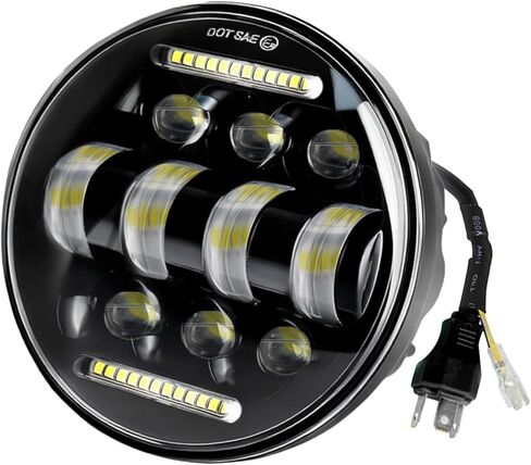 Fit for Honda Shadow ACE Sabre Spirit VLX 600 750 1100 GL 1800 Headlights,5.75 Inch Round Headlamp Assembly with DRL Turn Signal High-Low Beam,600% Brighter,DOT Approved,Plug N Play in Kuwait