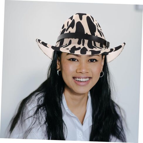 Cowgirl Hat Fit Unisex Decorative Hat for Parties Cosplay Outdoor Events Breathable Material Stylish Western Style Multi in Saudi Arabia