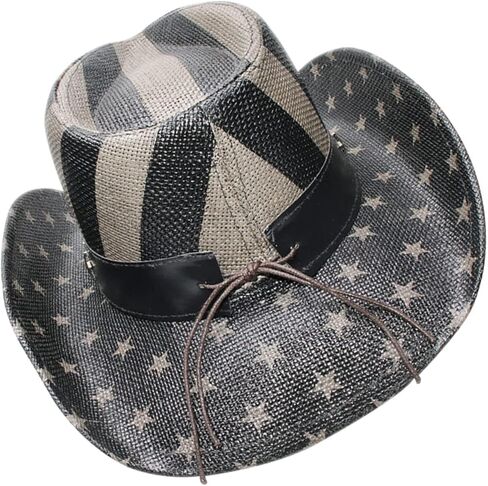 Vintage Western Style for Men Women Party Headwear Lightweight Durable Cowboy Hat for Outdoor Adventures Unique Fun Design for National Day Celebrations Black in Saudi Arabia