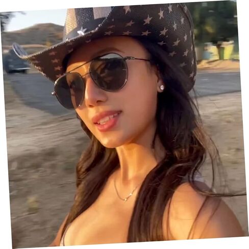 Vintage Western Style for Men Women Party Headwear Lightweight Durable Cowboy Hat for Outdoor Adventures Unique Fun Design for National Day Celebrations Black in Saudi Arabia