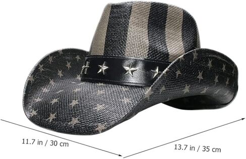 Vintage Western Style for Men Women Party Headwear Lightweight Durable Cowboy Hat for Outdoor Adventures Unique Fun Design for National Day Celebrations Black in Saudi Arabia