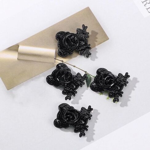 4 Pack Cute Frog Brooch with Gemstone, Vintage Metal Enamel Cartoon Badge for Women, Waist Buckle Pin for Jackets, Bags, Hats in Kuwait