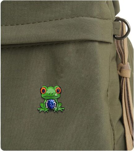 4 Pack Cute Frog Brooch with Gemstone, Vintage Metal Enamel Cartoon Badge for Women, Waist Buckle Pin for Jackets, Bags, Hats in Kuwait