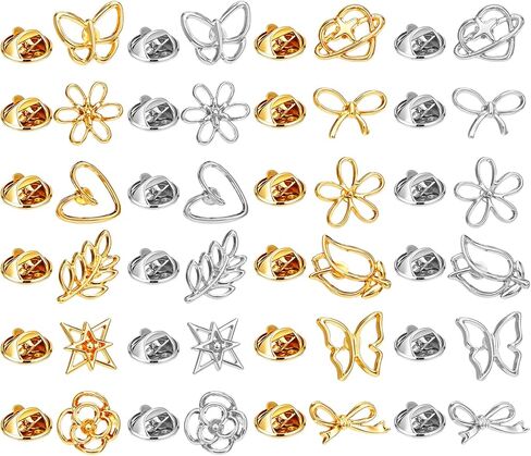 24 قطعة من دبابيس بروش القميص للنساء، 12 تصميمًا أنيقًا على شكل طية صدر السترة ودبابيس على شكل زهرة دبوس لتغطية المينا دبوس أمان على شكل طية صدر السترة من أجل قبعة هرت وسترة صوفية لتزيين ربطات العنق in Kuwait