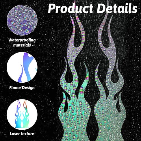 8 Pcs Flame Reflective Stickers, 5.9" X 1.2" Flame Car Decals for Motorcycles Helmet Bike Skateboard Racing Cars Laptop DIY Decoration in Kuwait