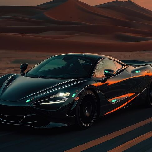 8 Pcs Flame Reflective Stickers, 5.9" X 1.2" Flame Car Decals for Motorcycles Helmet Bike Skateboard Racing Cars Laptop DIY Decoration in Kuwait