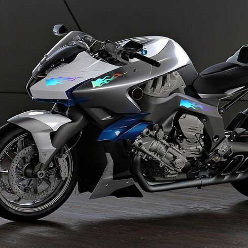 8 Pcs Flame Reflective Stickers, 5.9" X 1.2" Flame Car Decals for Motorcycles Helmet Bike Skateboard Racing Cars Laptop DIY Decoration in Kuwait