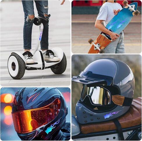 8 Pcs Flame Reflective Stickers, 5.9" X 1.2" Flame Car Decals for Motorcycles Helmet Bike Skateboard Racing Cars Laptop DIY Decoration in Kuwait