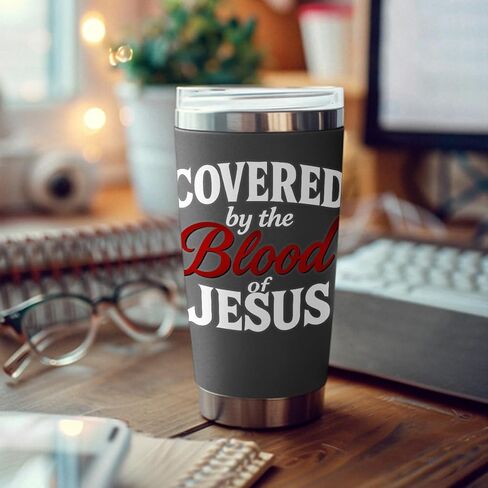Premium Covered by The Blood of Jesus Car Decal – Christian Faith Vinyl Sticker, Inspirational Religious Quote Gift for Car, Truck, Laptop, or Window – Durable Weatherproof Bumper Design 6x6 inches in Saudi Arabia