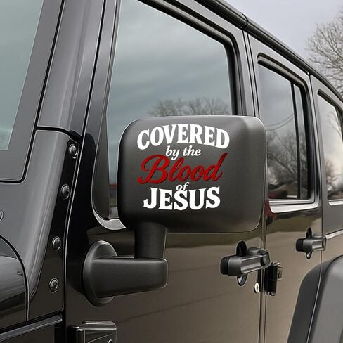 Premium Covered by The Blood of Jesus Car Decal – Christian Faith Vinyl Sticker, Inspirational Religious Quote Gift for Car, Truck, Laptop, or Window – Durable Weatherproof Bumper Design 6x6 inches in Saudi Arabia
