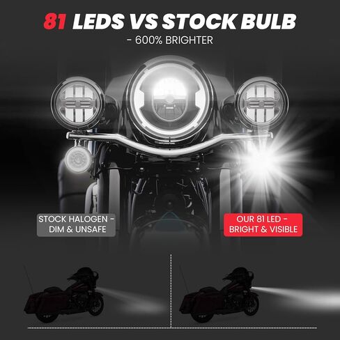 1157 LED Turn Signals Brake Light Kit 2" Bullet Fit Harley Touring Street Glide Road Glide Dyna Softail Sportster Iron 883 1986-2026, IP67 Smoked Lens, Switchback Front Rear No Hyper Flash in Kuwait