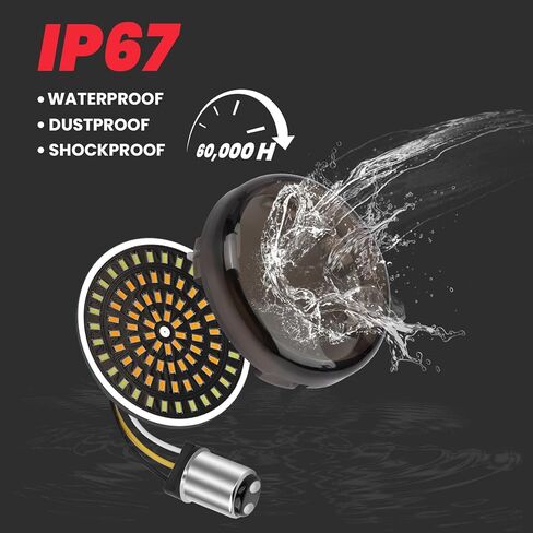 1157 LED Turn Signals Brake Light Kit 2" Bullet Fit Harley Touring Street Glide Road Glide Dyna Softail Sportster Iron 883 1986-2026, IP67 Smoked Lens, Switchback Front Rear No Hyper Flash in Kuwait