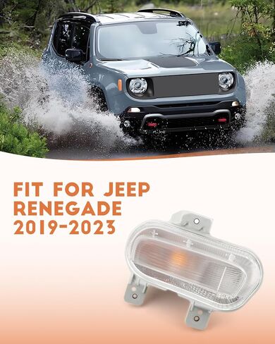 مجموعة مصابيح إشارة الانعطاف على الجانب الأيمن تناسب Jeep Renegade 2019-2023، مجموعة مصابيح الضباب جانب الركاب، استبدال CH2531106 68439334AA 68576888AA in Kuwait