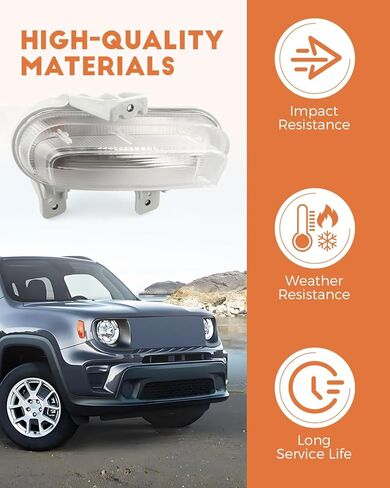 مجموعة مصابيح إشارة الانعطاف على الجانب الأيمن تناسب Jeep Renegade 2019-2023، مجموعة مصابيح الضباب جانب الركاب، استبدال CH2531106 68439334AA 68576888AA in Kuwait