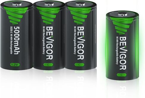 BEVIGOR 9V Rechargeable Batteries,9 Volt Batteries,NiMH 2000mWh,Long Lasting Power,High Capacity 9V Battery for Smoke Detector, Smoke Alarms,Fire Alarm in Kuwait