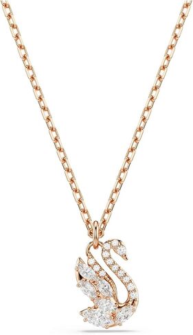 Swan pendant, Mixed cuts, Swan, White, Rose gold-tSwarovski One plated in Saudi Arabia
