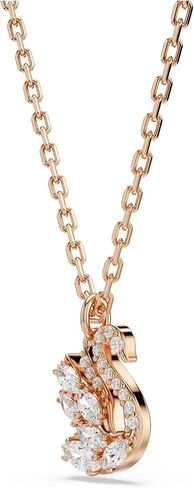 Swan pendant, Mixed cuts, Swan, White, Rose gold-tSwarovski One plated in Saudi Arabia